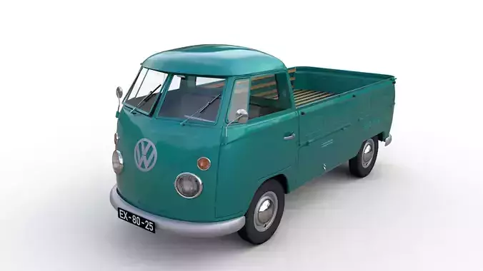 VOLKSWAGEN TRANSPORTER PICKUP SINGLE CAB - 1962 3D model