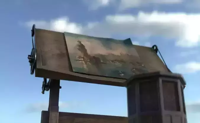 sketchboard PBR Art Easel Low-poly 3D model