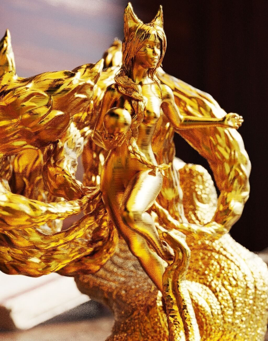 Fox Woman 3D print model_10