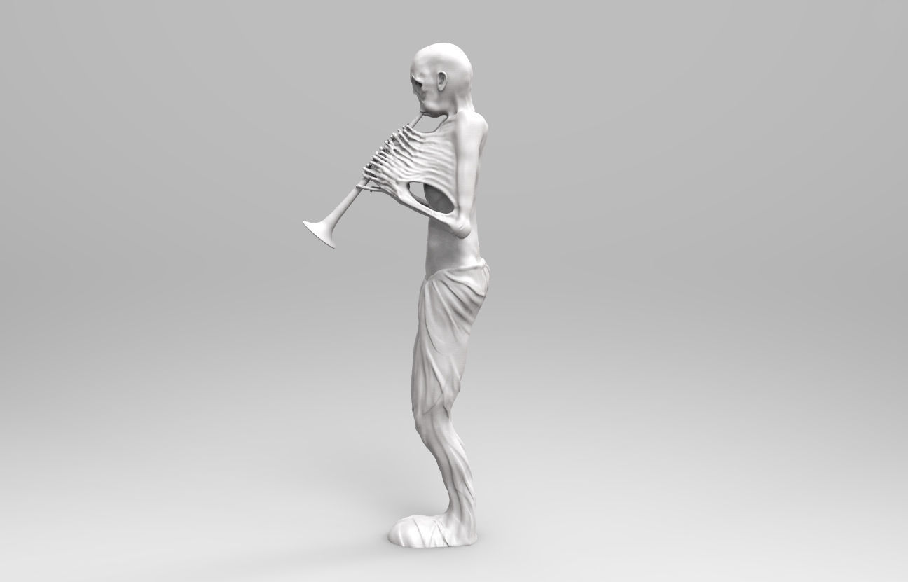 The Bugler statue of skeleton 3D print model_5