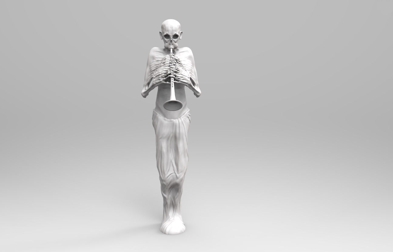 The Bugler statue of skeleton 3D print model_3