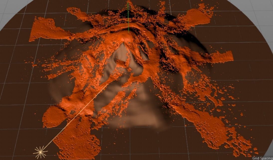 Fast Scale Valcano Lava Simulation 3D model_3