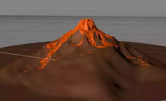 Fast Scale Valcano Lava Simulation