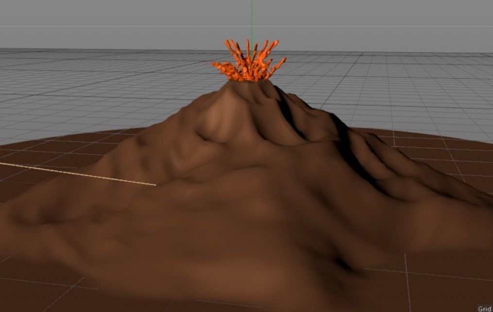 Fast Scale Valcano Lava Simulation 3D model_6