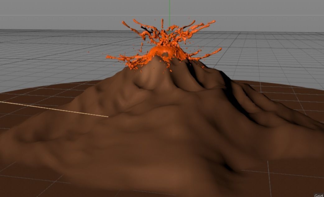 Fast Scale Valcano Lava Simulation 3D model_7