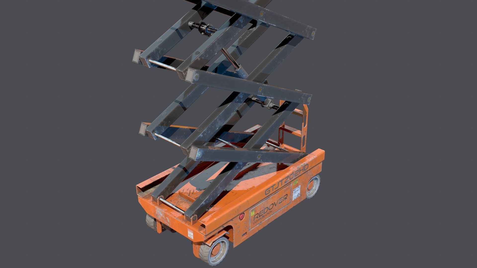 Industrial lift platform Low-poly 3D model_9