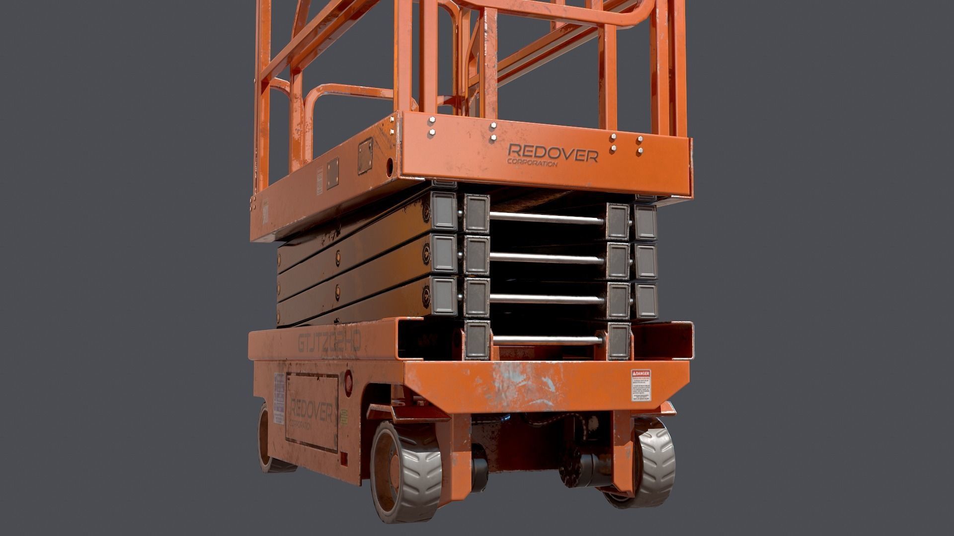Industrial lift platform Low-poly 3D model_6