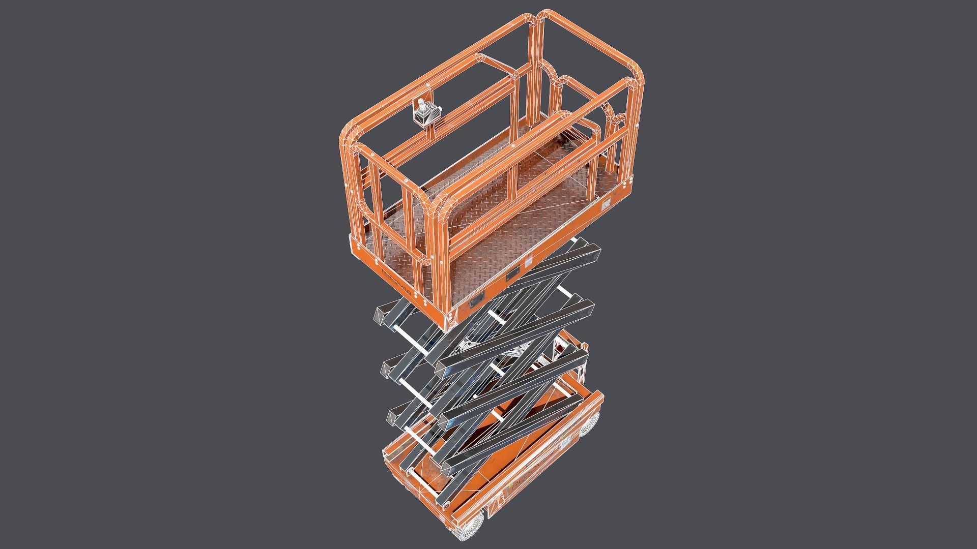 Industrial lift platform Low-poly 3D model_12
