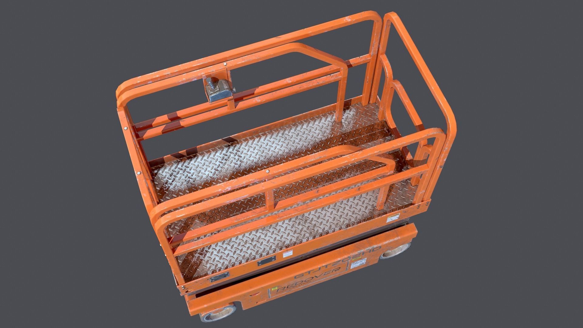 Industrial lift platform Low-poly 3D model_3