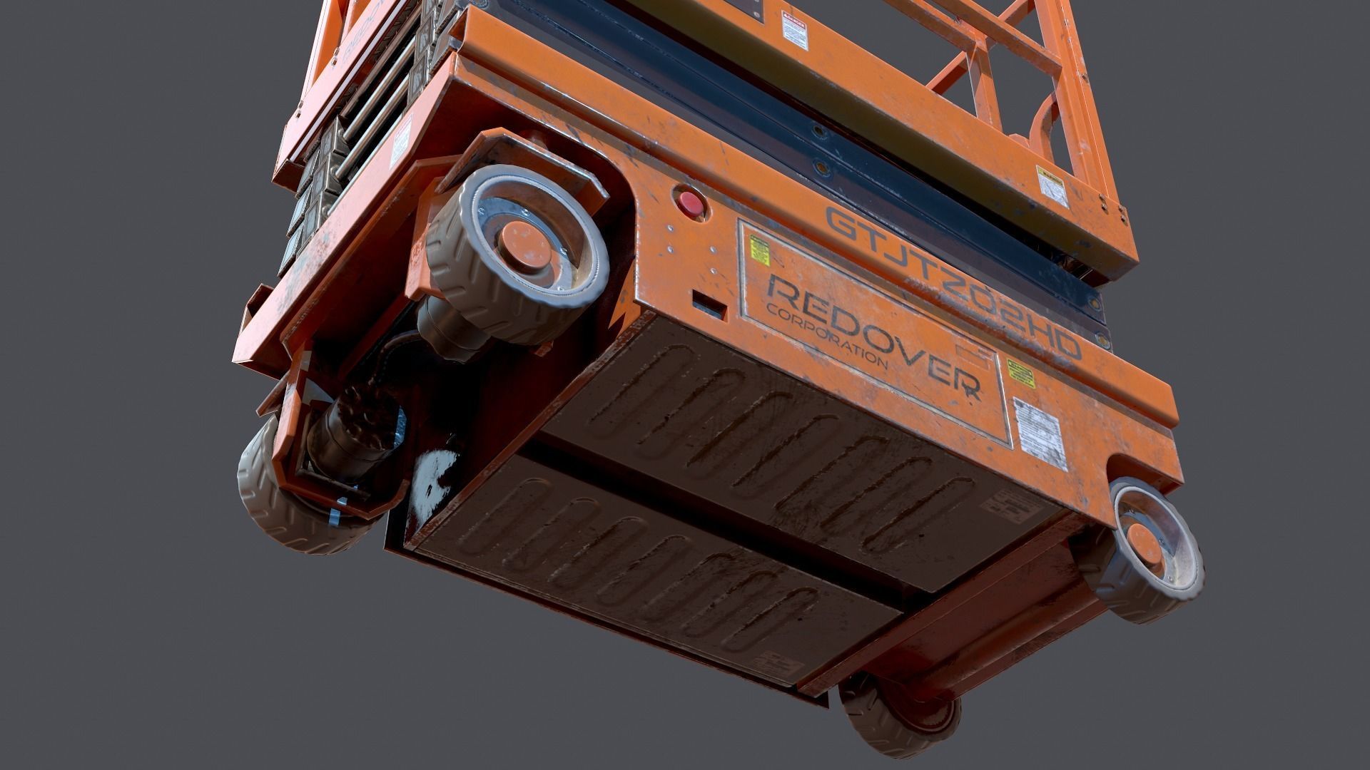 Industrial lift platform Low-poly 3D model_4