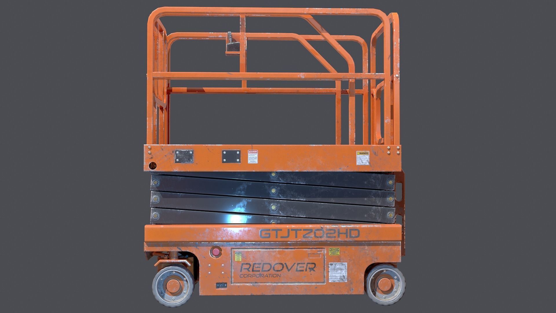 Industrial lift platform Low-poly 3D model_2