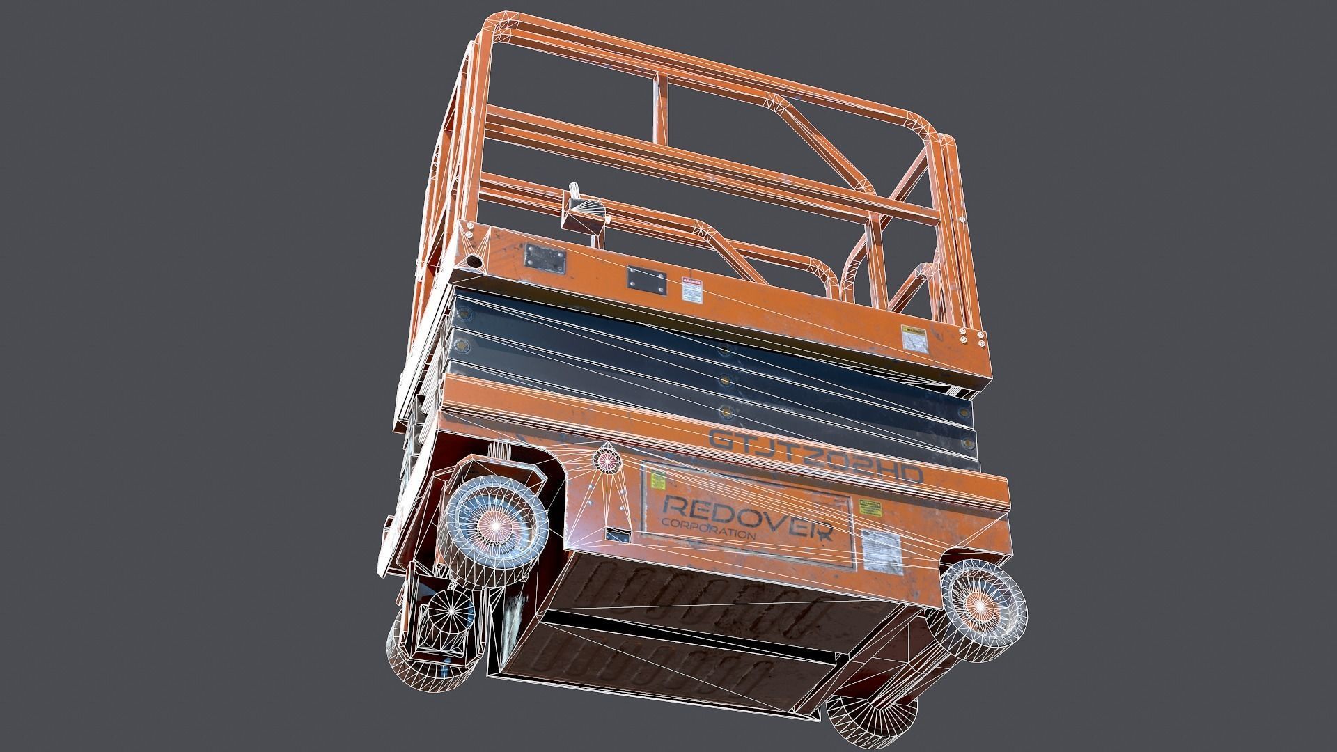 Industrial lift platform Low-poly 3D model_14