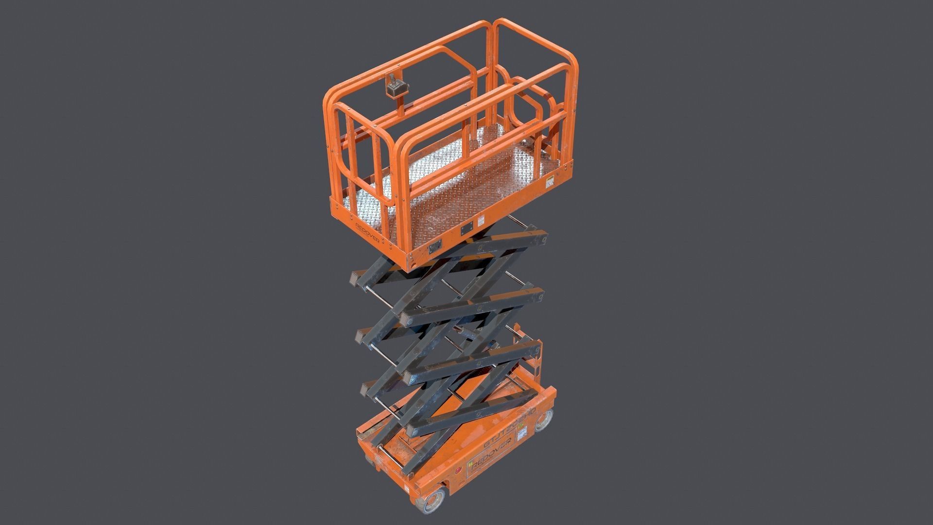 Industrial lift platform Low-poly 3D model_8