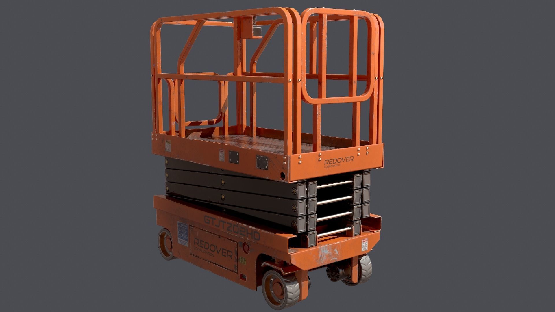 Industrial lift platform Low-poly 3D model_5