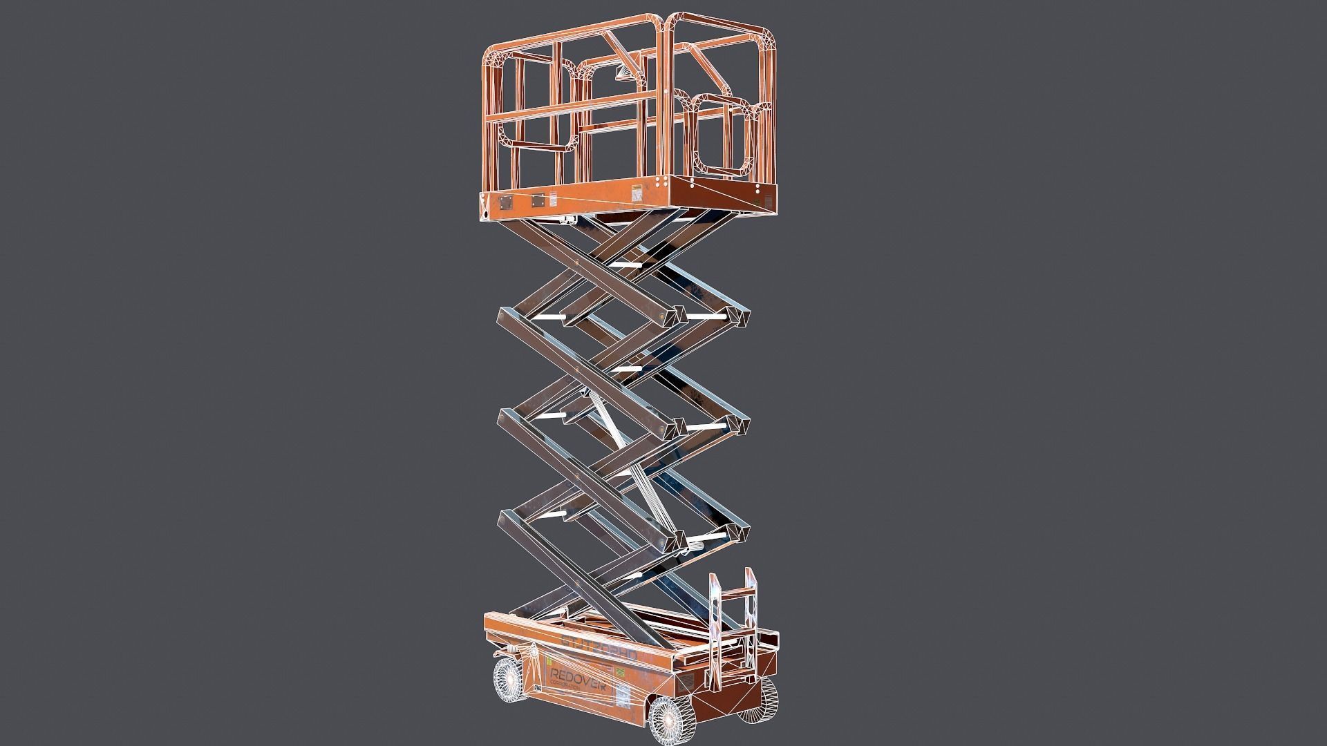 Industrial lift platform Low-poly 3D model_11