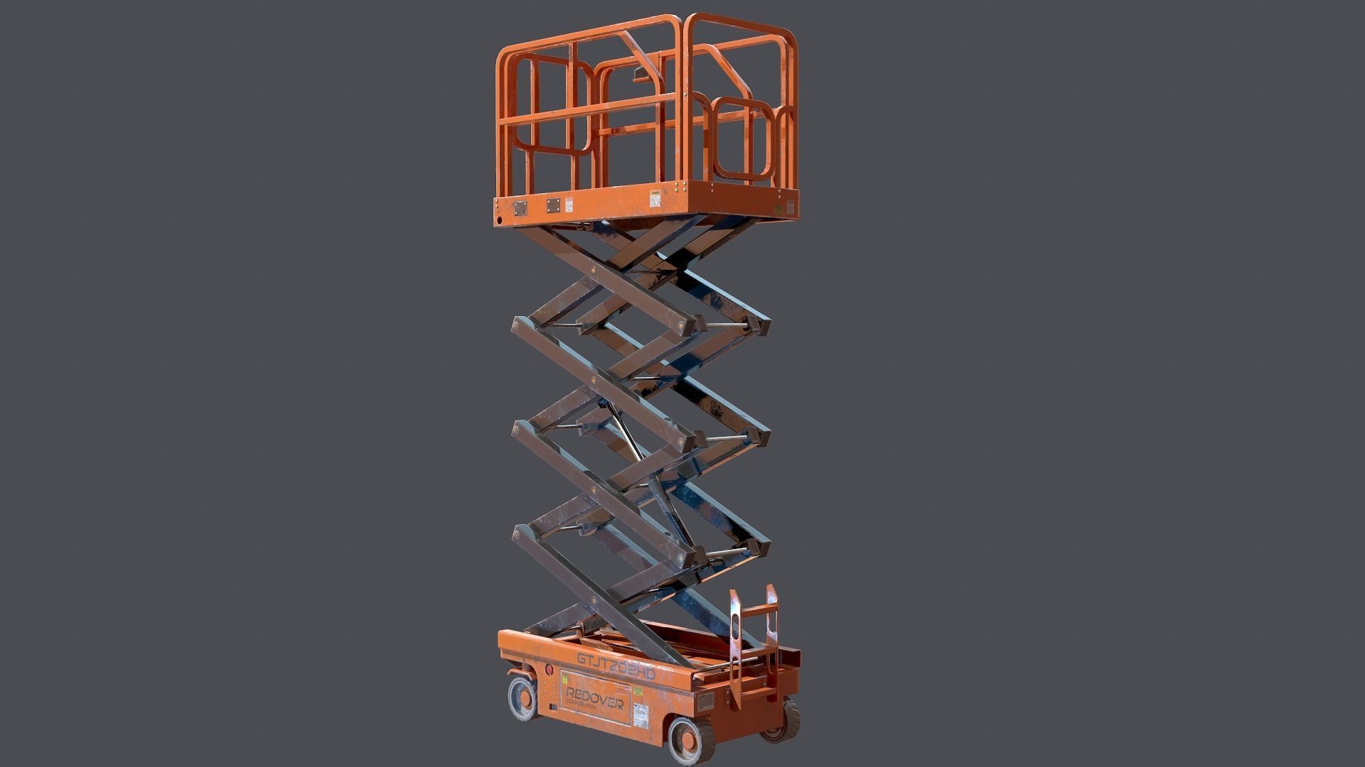 Industrial lift platform Low-poly 3D model_10