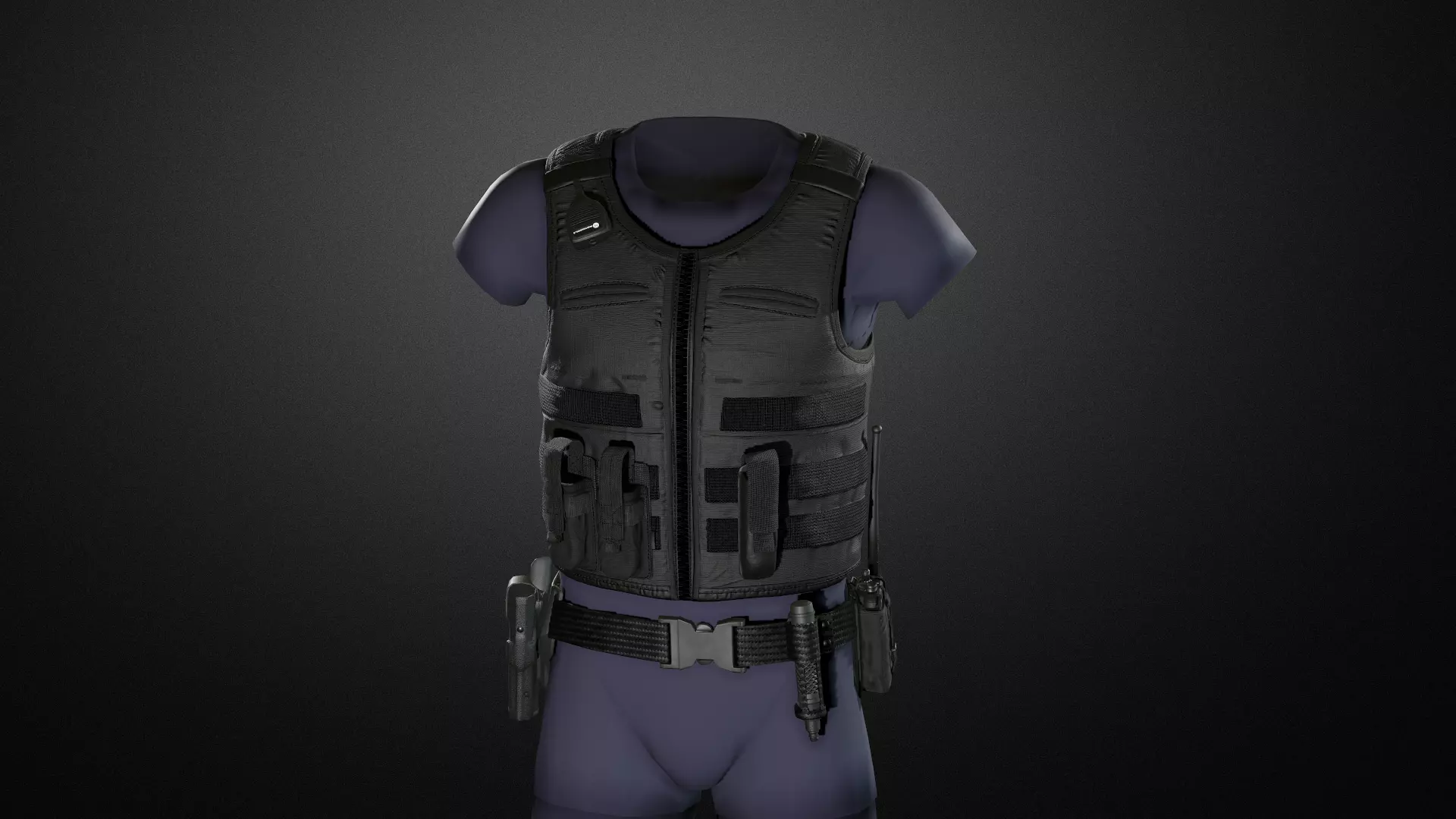 Police duty equipment Low-poly 3D model_0