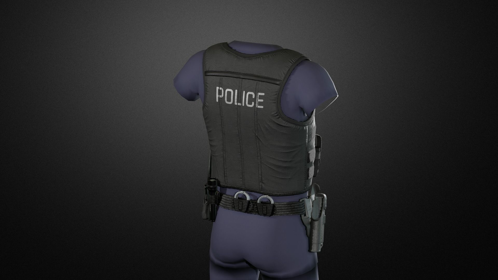 Police duty equipment Low-poly 3D model_2