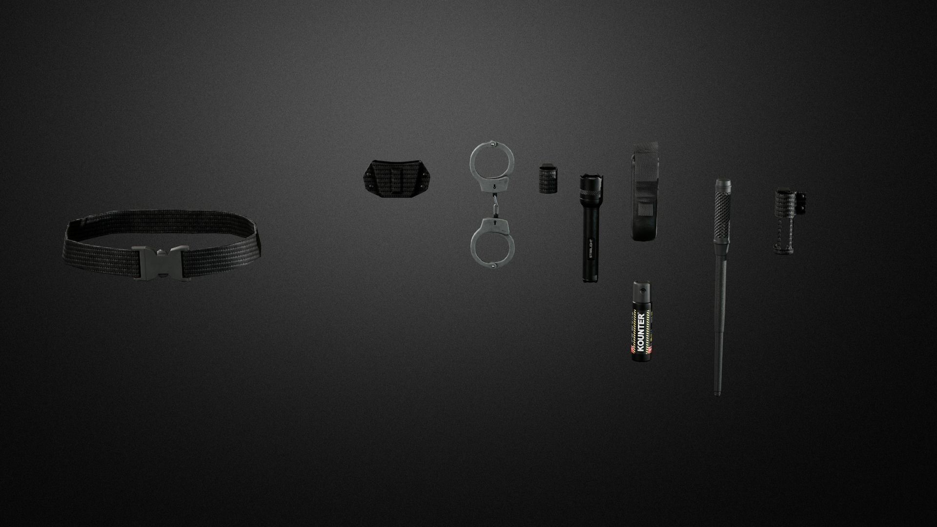 Police duty equipment Low-poly 3D model_20