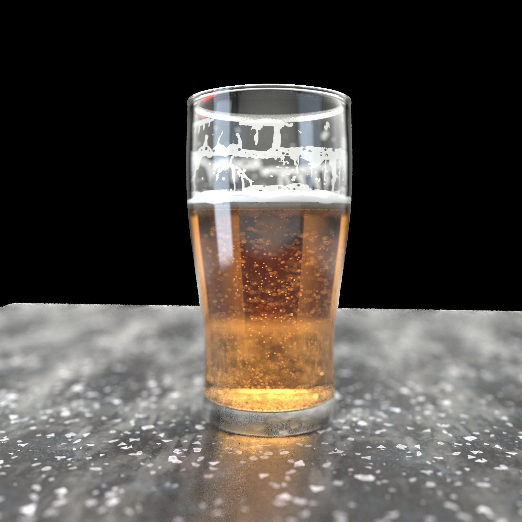 Beer Glass Low-poly 3D model_8