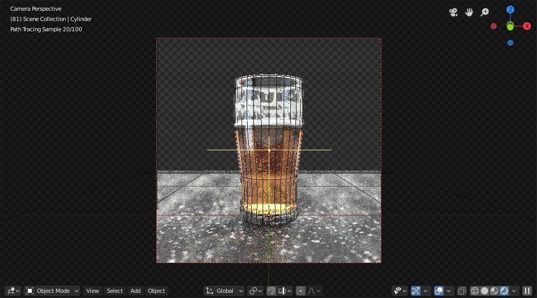 Beer Glass Low-poly 3D model_5