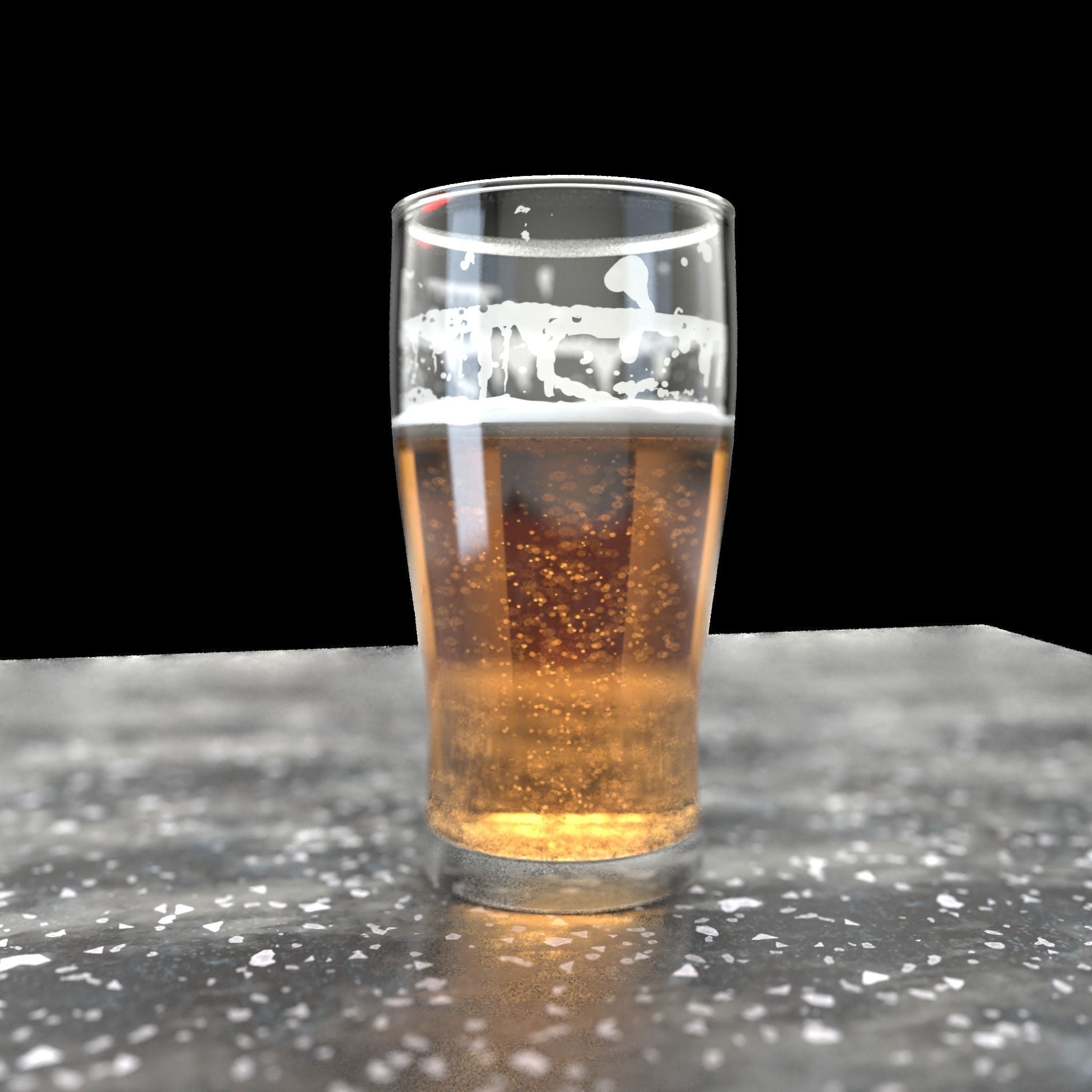 Beer Glass Low-poly 3D model_6