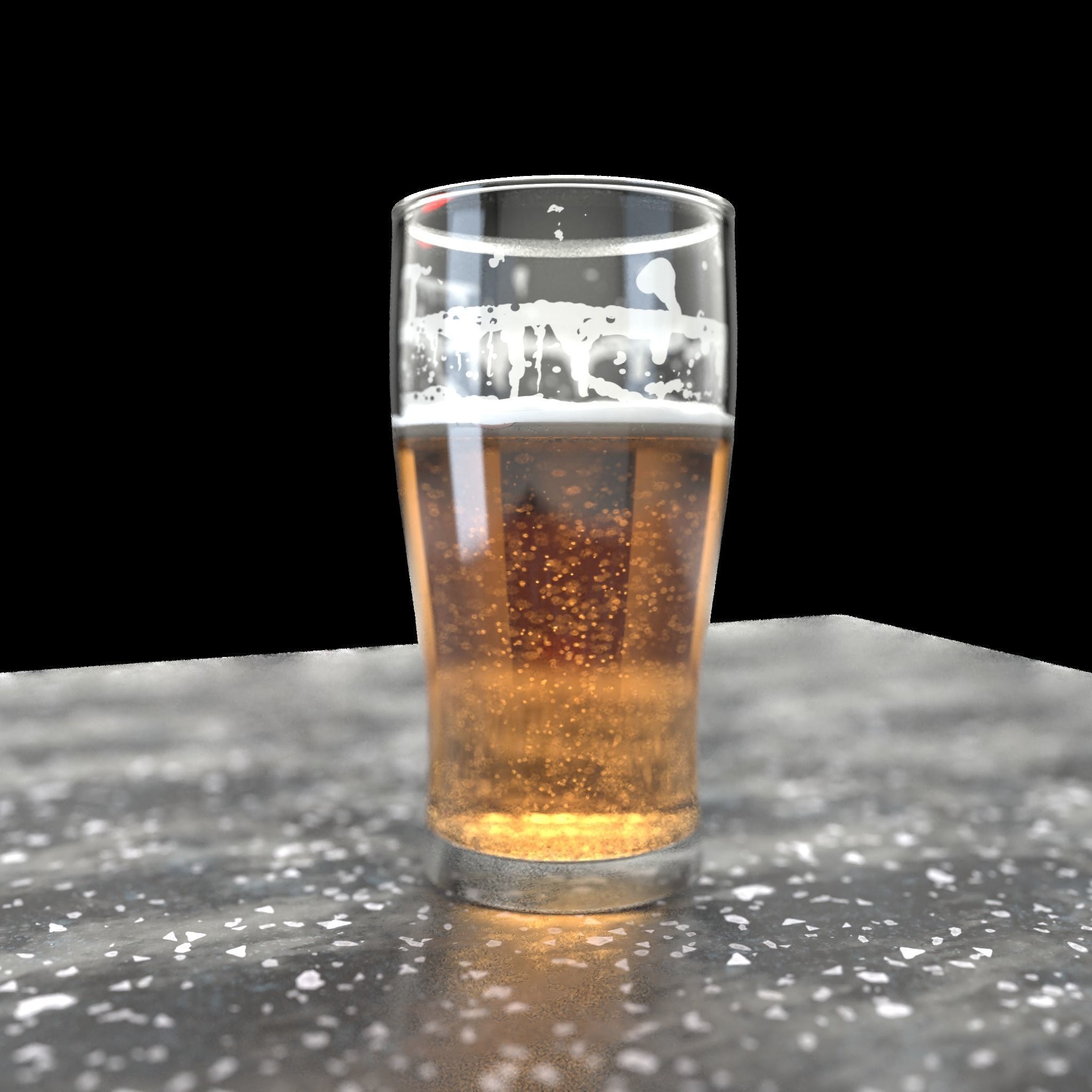 Beer Glass Low-poly 3D model_11