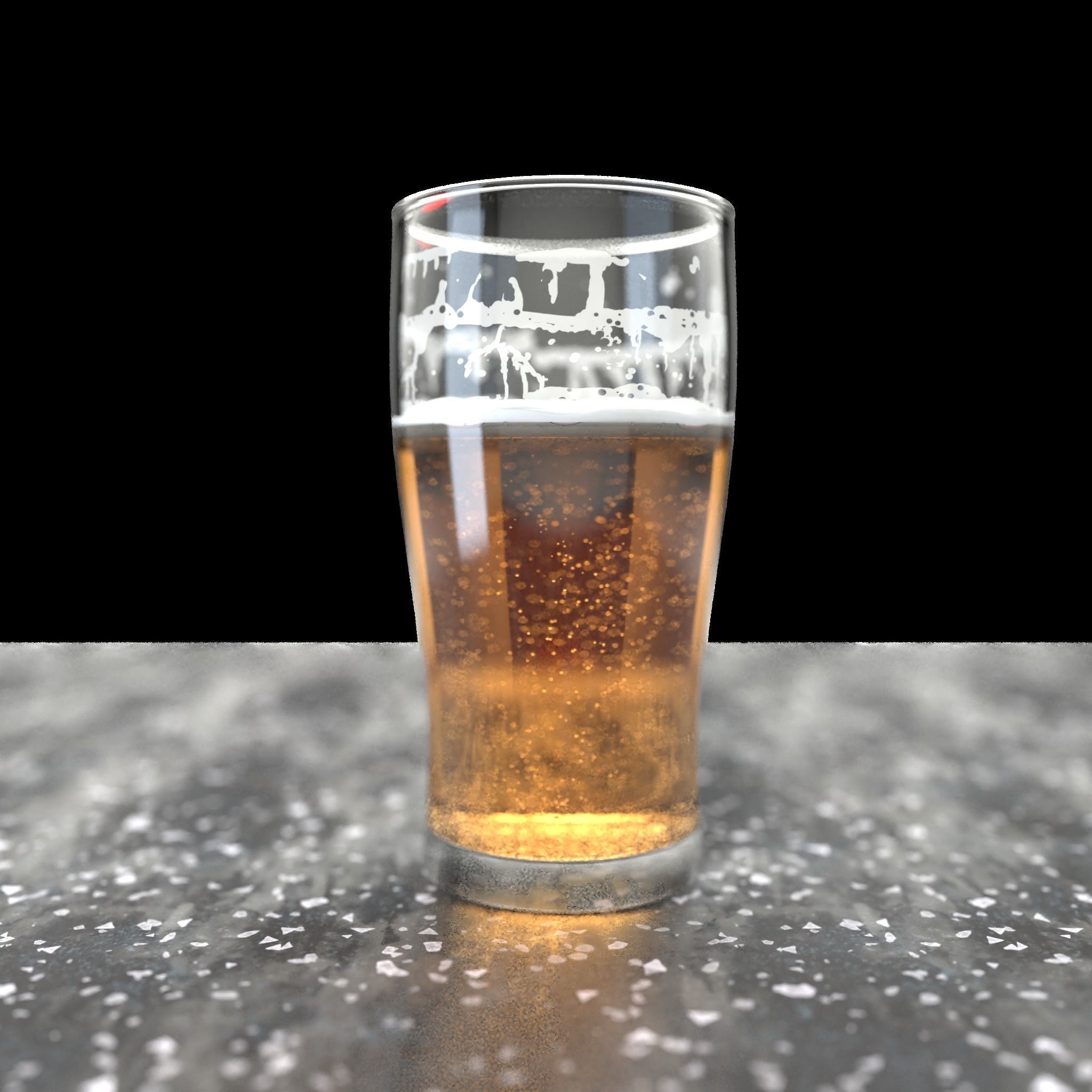 Beer Glass Low-poly 3D model_7