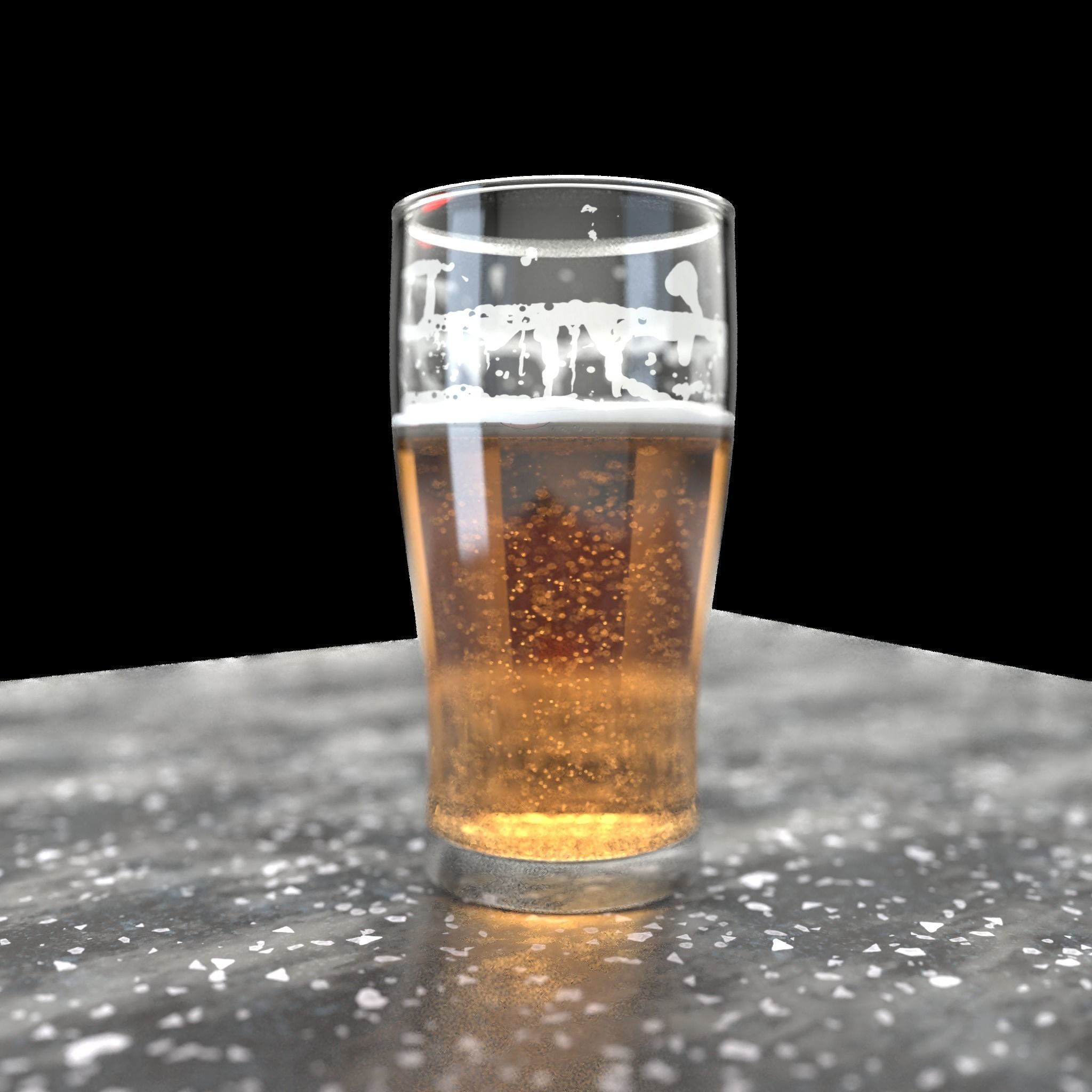 Beer Glass Low-poly 3D model_14