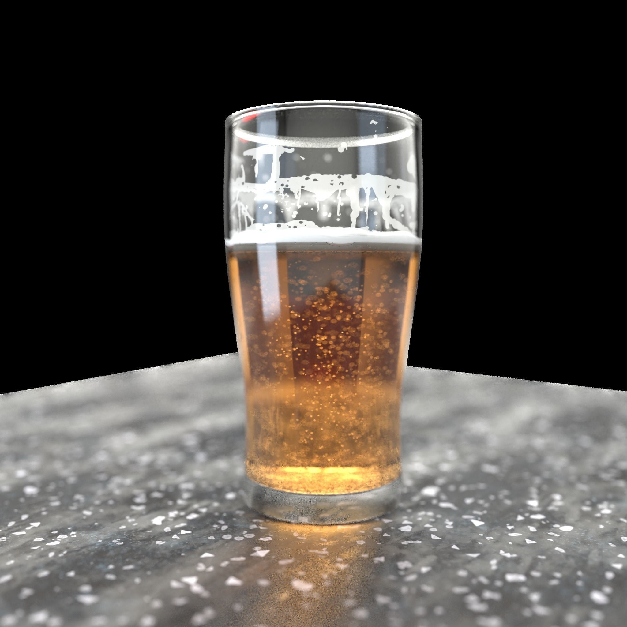 Beer Glass Low-poly 3D model_13