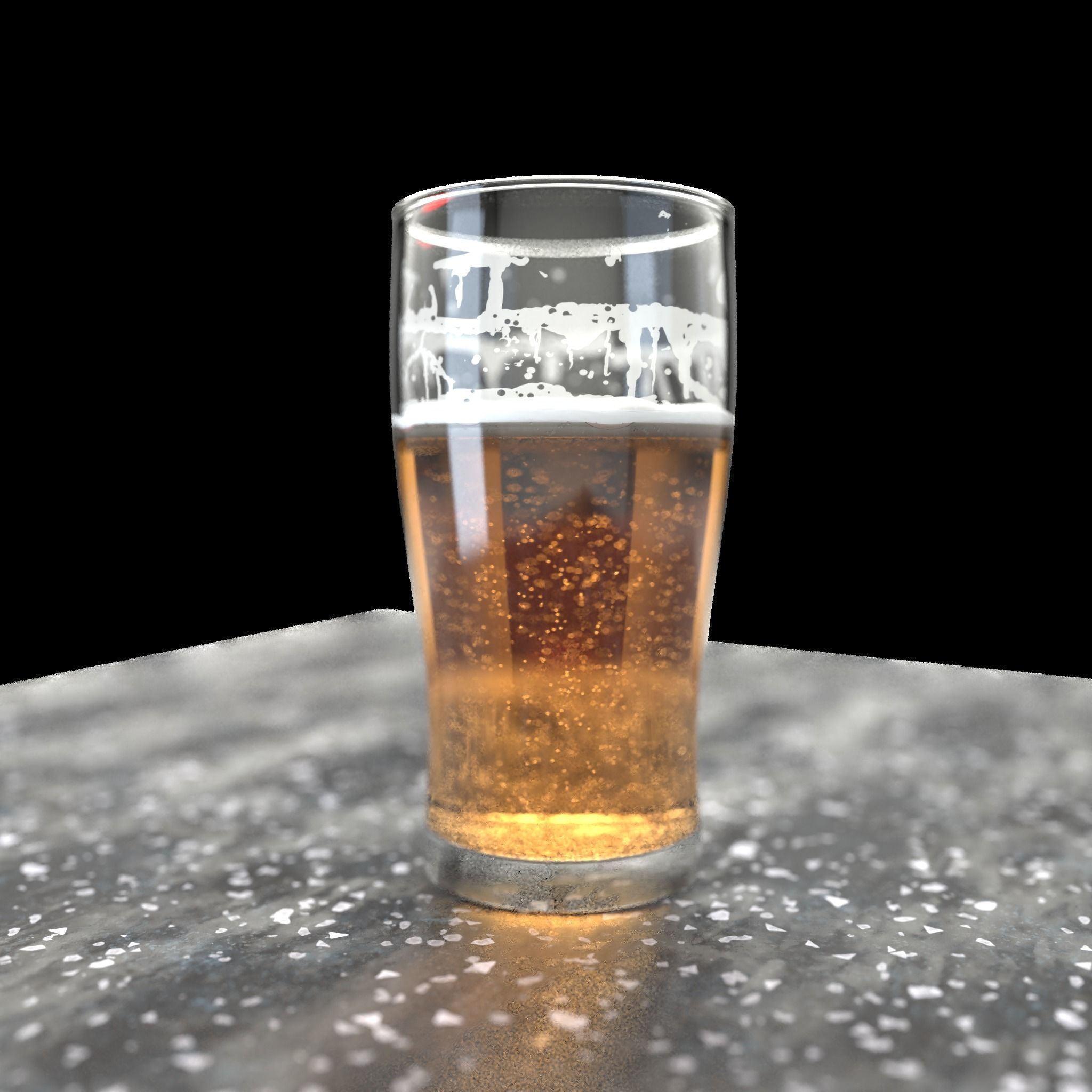 Beer Glass Low-poly 3D model_9