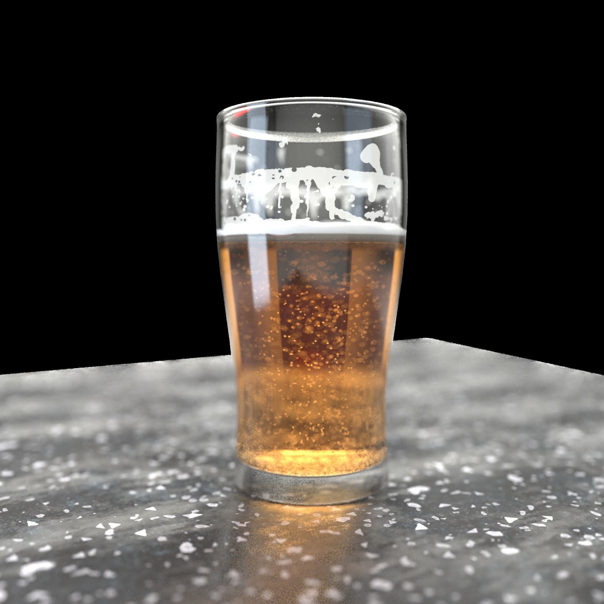 Beer Glass Low-poly 3D model_20