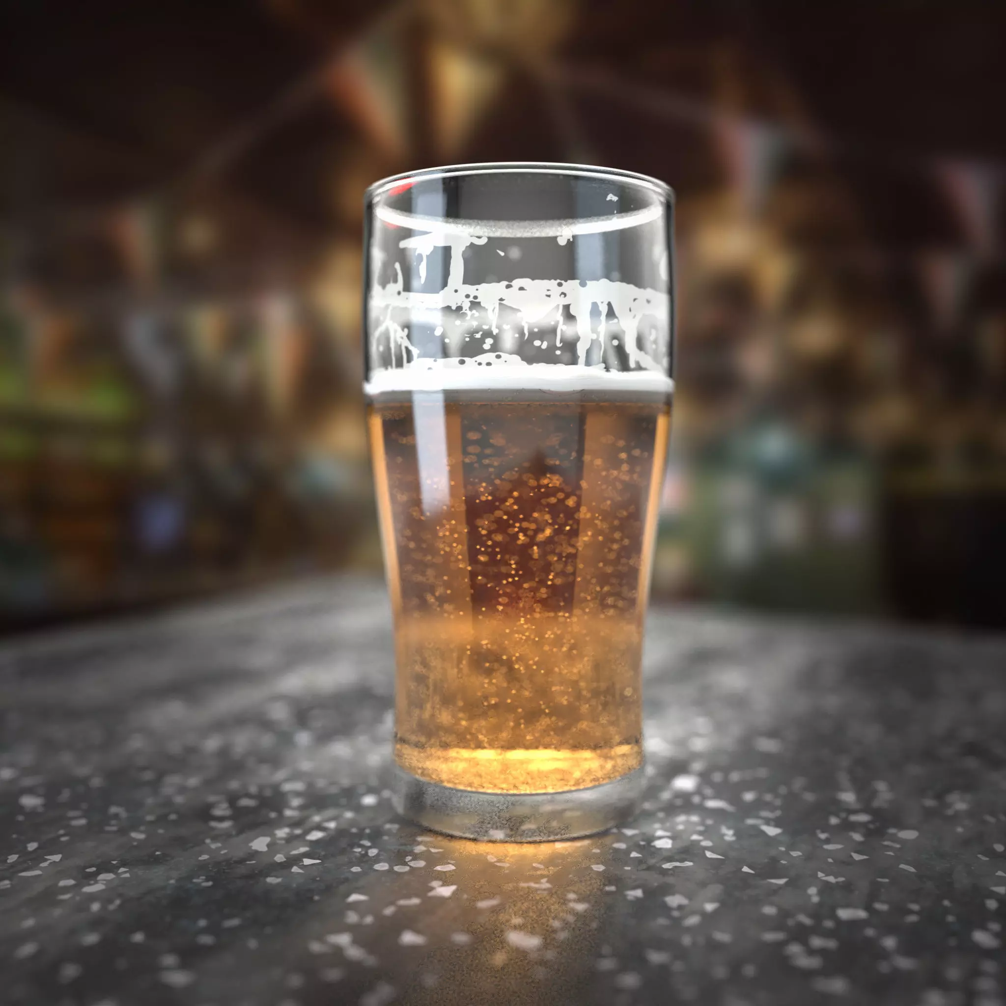 Beer Glass Low-poly 3D model_0