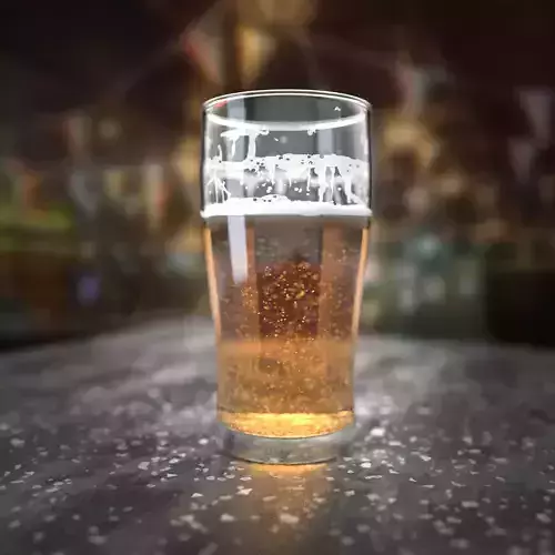 Beer Glass Low-poly 3D model