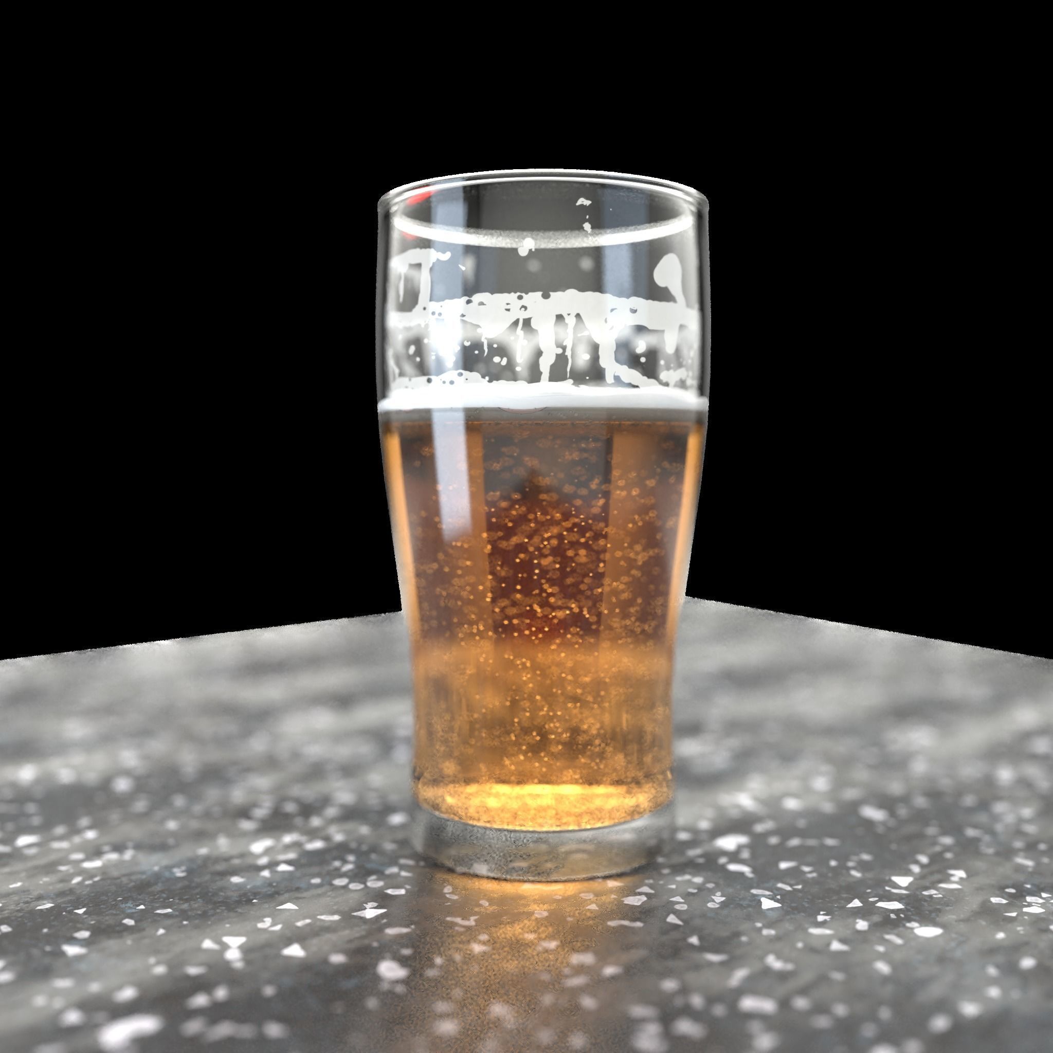 Beer Glass Low-poly 3D model_15