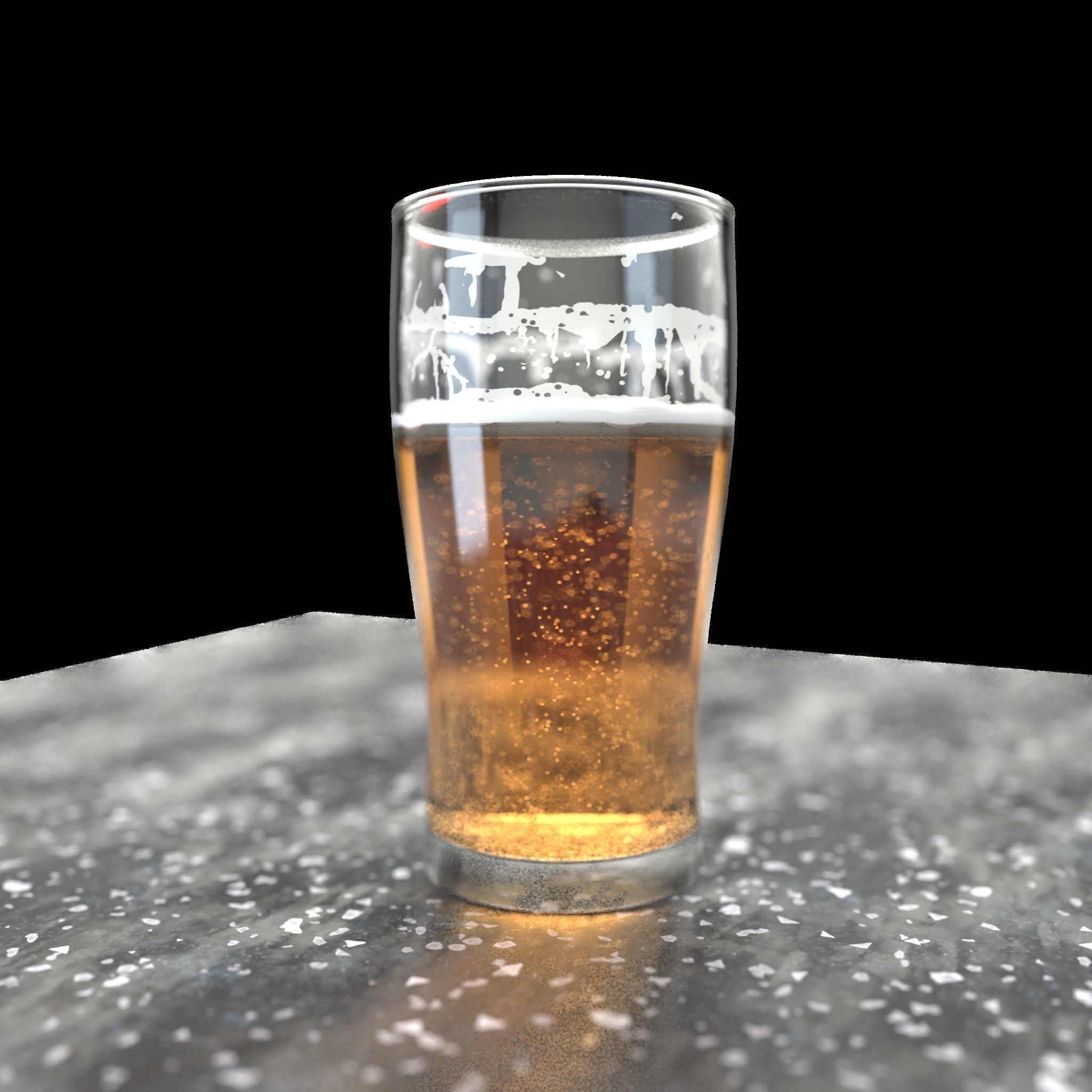 Beer Glass Low-poly 3D model_17