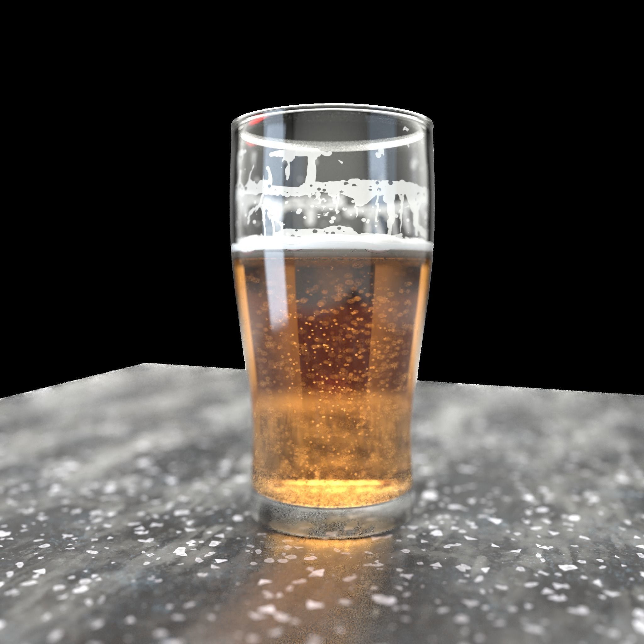 Beer Glass Low-poly 3D model_10