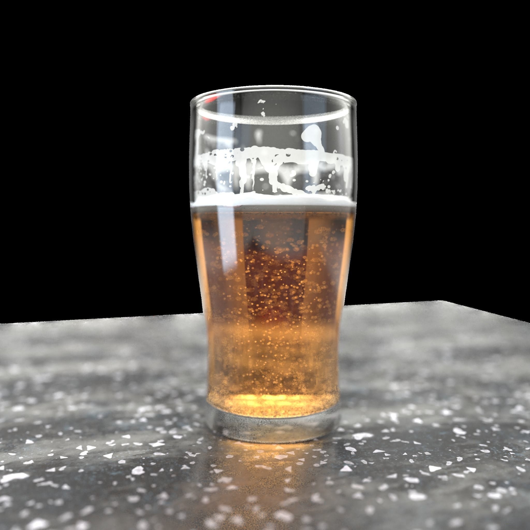 Beer Glass Low-poly 3D model_12