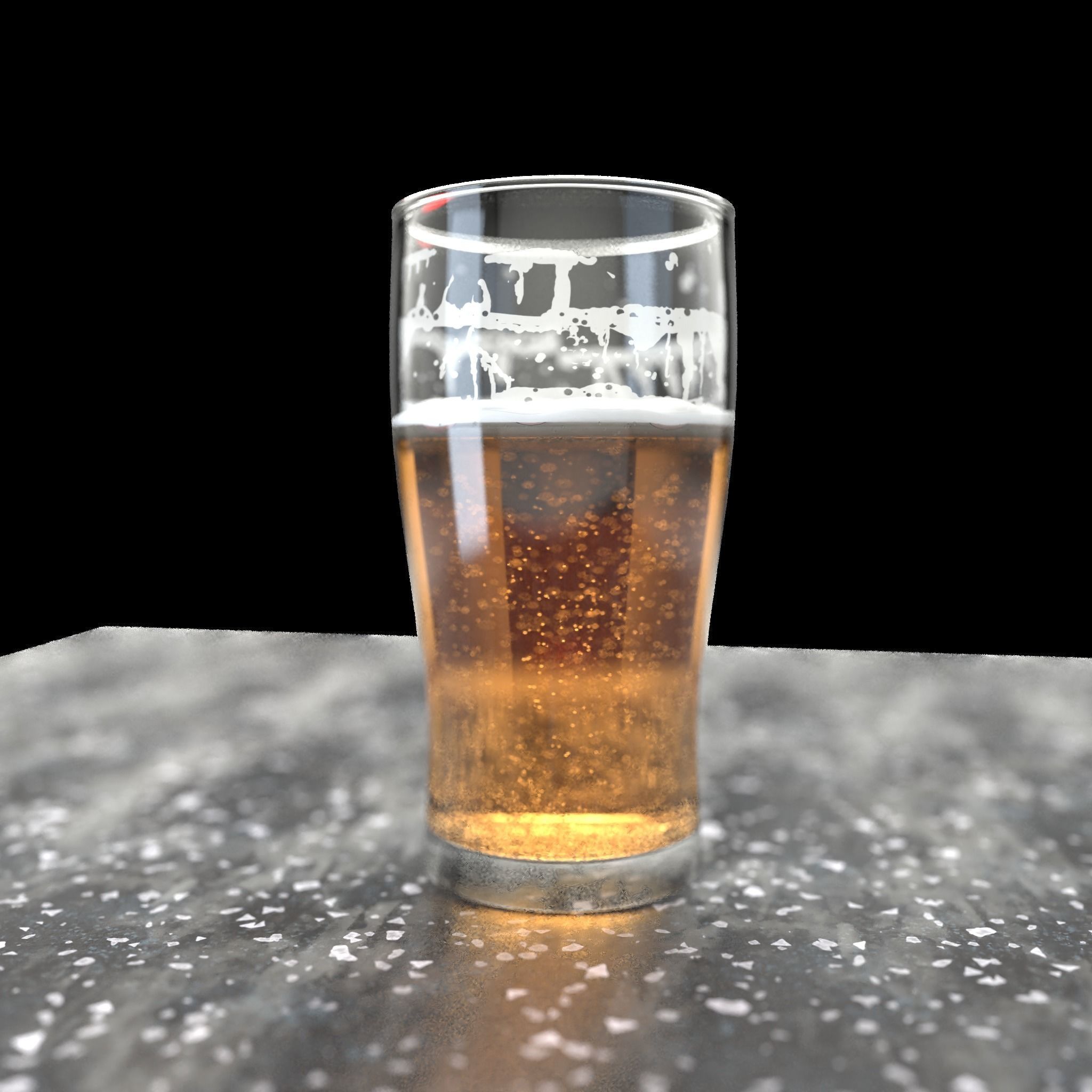 Beer Glass Low-poly 3D model_19