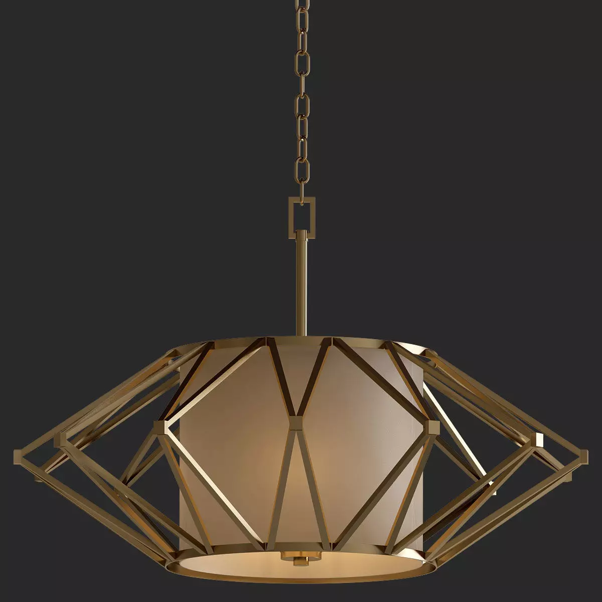 Calliope 6 Light Rustic Gold Leaf Pendant 3D model_0