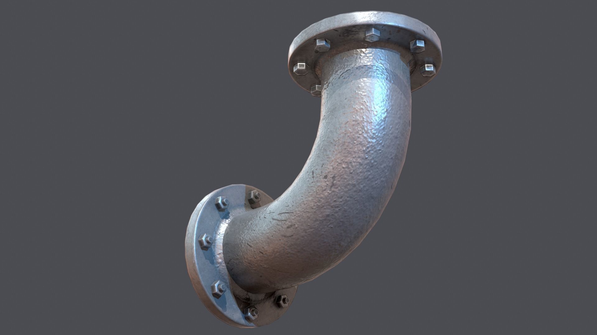 Modular industrial hydro pipes Low-poly 3D model_14