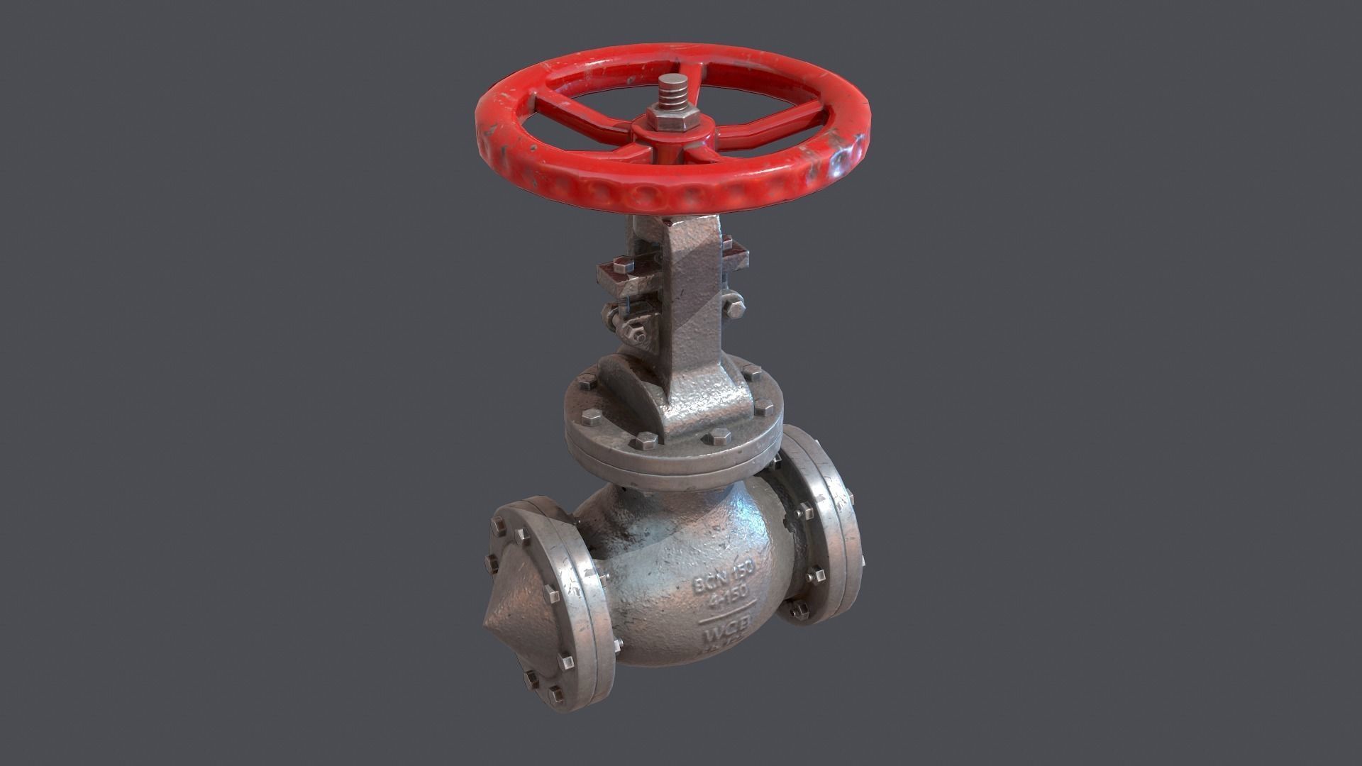 Modular industrial hydro pipes Low-poly 3D model_12