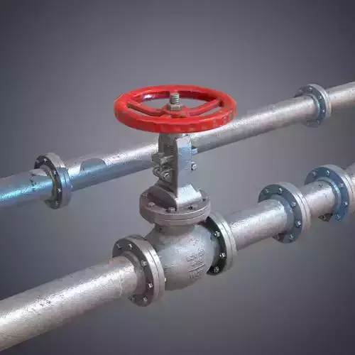 Modular industrial hydro pipes Low-poly 3D model