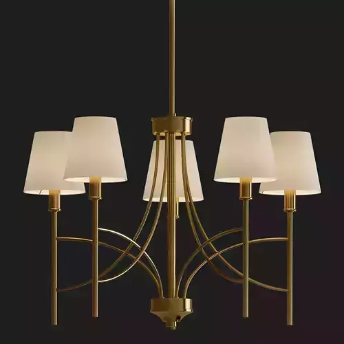 Millau Collection 5 Light Satin Gold Chandelier with 