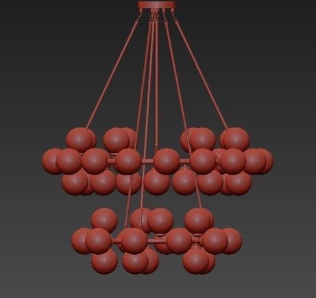 Arya 70 Light Satin Gold Chandelier 3D model_6