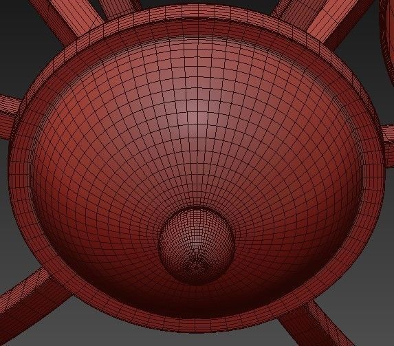 Castana Collection 6 Light Gold Chandelier with Fabric Shade 3D model_6