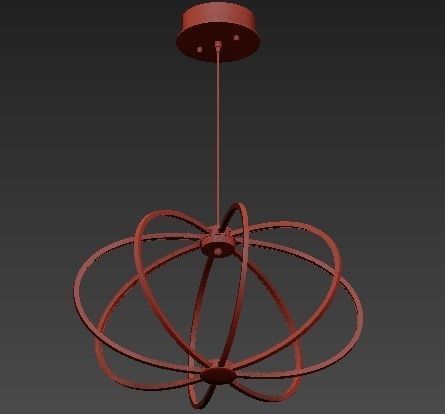 Leggero Collection 8 Light Gold LED Pendant 3D model_1