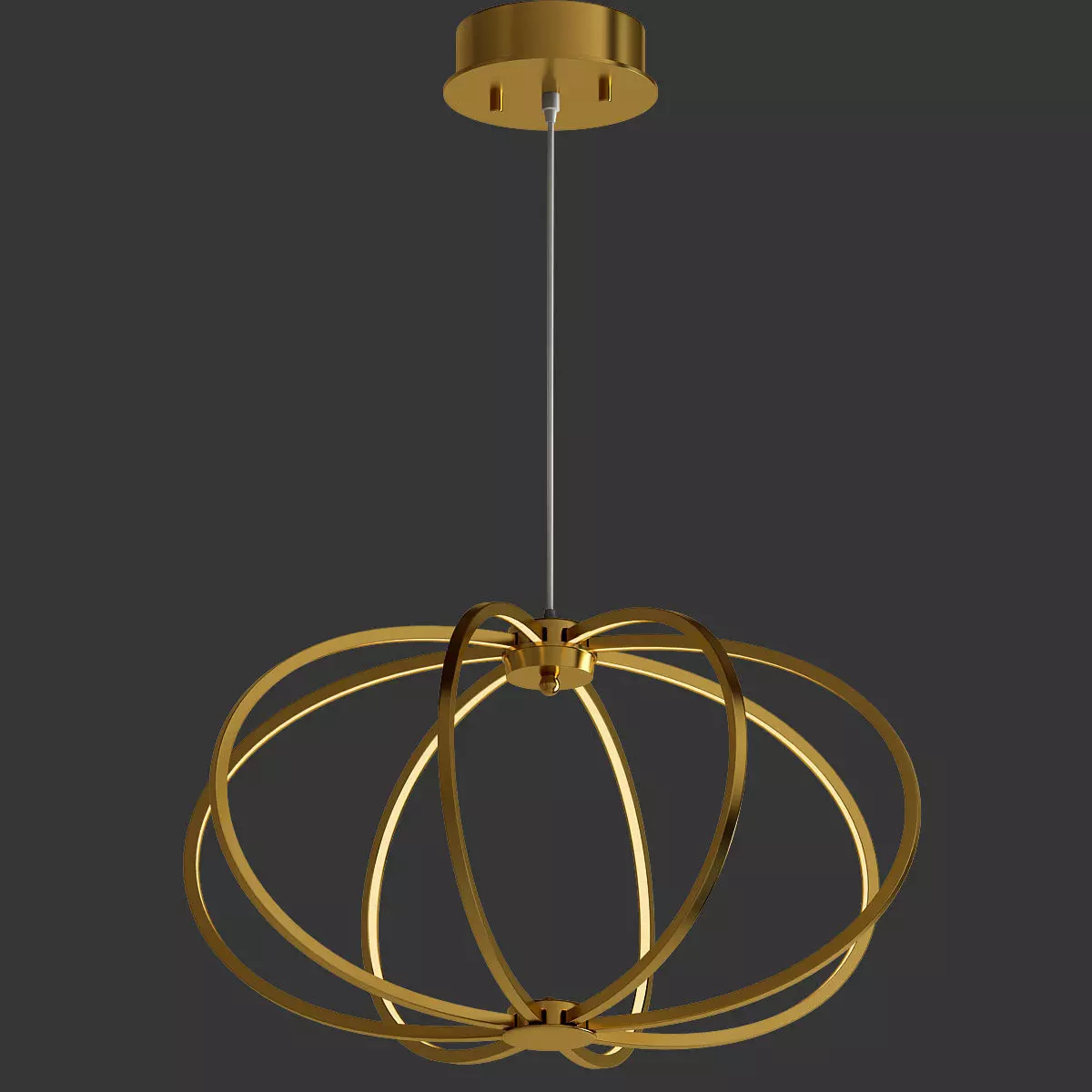 Leggero Collection 8 Light Gold LED Pendant 3D model_0