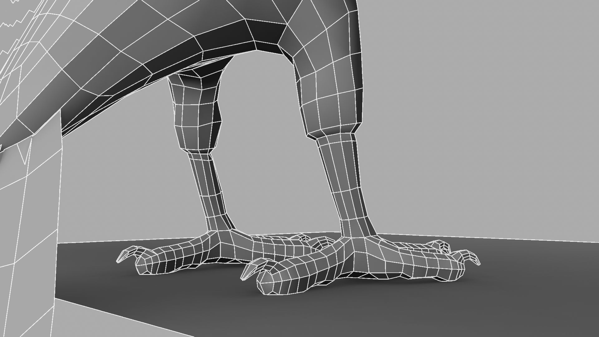 3D Crow raven with wings spread 3D model_10