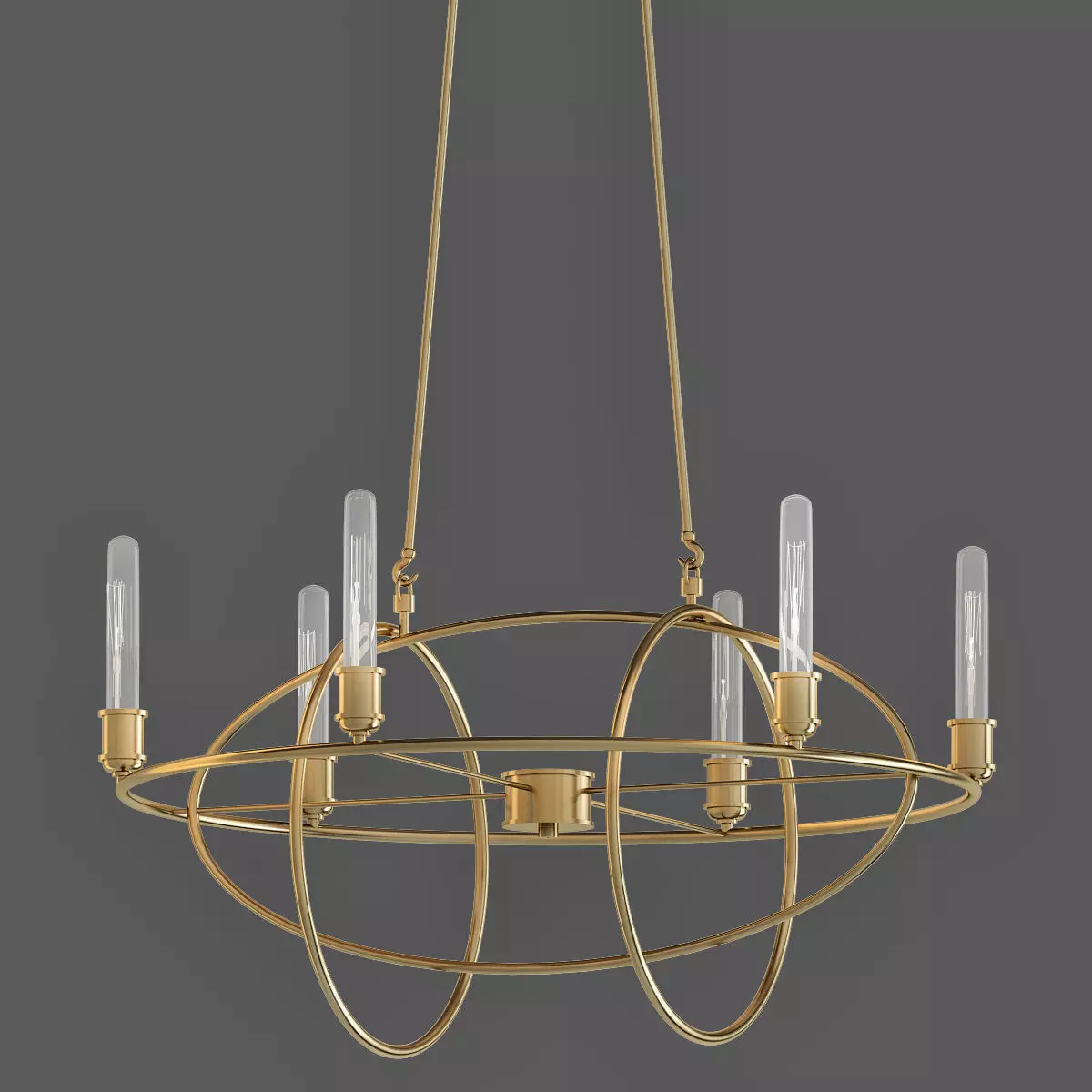 satin gold bel air lighting chandeliers 3D model